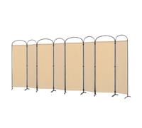 Angel Living Paravent Cloison modulable pour intérieur/extérieur Séparateur d'espace avec Structure métallique et Toile Polyester pour Salon Chambre Bureau Balcon 448 x 182cm (Beige)