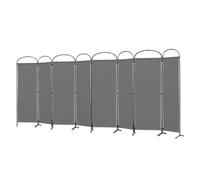Angel Living Paravent Cloison modulable pour intérieur/extérieur Séparateur d'espace avec Structure métallique et Toile Polyester pour Salon Chambre Bureau Balcon 448 x 182cm (Gris)