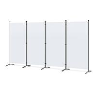 Angel Living Paravent 4 Panneaux Diviseurs de Chambre Séparateur de Panneaux Indépendant Paroi de Séparation Murale Séparation Visuelle pour Bureaux, Chambre à Coucher, 324 x 169cm (Blanc)