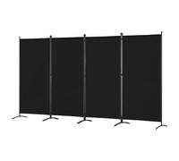 Angel Living Paravent Pliable 4 Panneaux Cloison Modulable pour Intérieur Séparateur D'espace avec Structure Métallique et Toile Polyester pour Salon Chambre Bureau Balcon 324x169cm (Noir)
