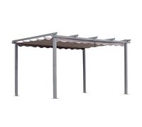 Angel Living [Mise à Jour] Pergola en Aluminium avec Toit rétractable, pavillon au Design élégant, Gazebo avec Tissu en Polyester imperméable et résistant aux UV, Usage extérieur (3x4, Gris)