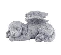 Angel Memorial Dog Statue, Resin Synthétique Sculpture de Jardin pour Animaux de Compagnie de Somnifère, Merveilleux Souvenir placé dans Le Jardin Extérieur ou la Pierre (Chien Ange)
