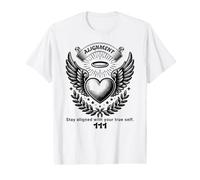Angel Number 111 Cœur et Ailes d'ange Numéro Spirituel T-Shirt Graphique avec Valeur