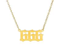 Angel Number Collier 111 222 333 444 555 666 777 888 999 Collier Argent Or Nombre Collier en Acier Inoxydable Numérologie Bijoux pour Femmes Hommes