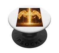 Angel of Eternal Fire Celestial Guardian Light Cadeau Design PopSockets PopGrip Adhésif