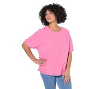 Angel of Style Femme Grandes Tailles Blouse Coupe Oversized à Franges, avec Part de Lin Flamant 46+ 849479805-46+