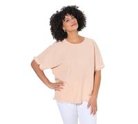 Angel of Style Femme Grandes Tailles Blouse Coupe Oversized à Franges, avec Part de Lin Lin 42+ 849479305-42+