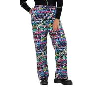 Angel of Style Femme Grandes Tailles Pantalon en Molleton, Jambe Droite et Message « Flower Power » coloré Noir 58 845257100-56
