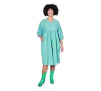 Angel of Style Femme Grandes Tailles Robe midi Coupe trapèze, mélange de Rayures et Manches Ballon 3/4 Bleu Clair 52 849433710-50