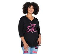 Angel of Style Femme Grandes Tailles T-Shirt Coupe Confortable, Message imprimé Noir 60 845543100-58