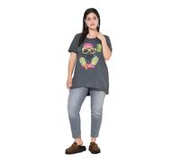 Angel of Style Femme Grandes Tailles T-Shirt Coupe évasée, Motif Chien Hip-hop Anthracite 52 843698110-50