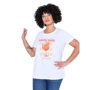 Angel of Style Femme Grandes Tailles T-Shirt Coupe Komfort Fit à Motif Aperitif : Chaque Coloris est différent Blanc Neige 60 849262200-58