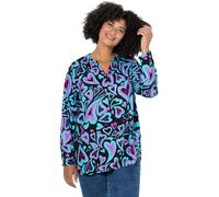 Angel of Style Femme Grandes Tailles Tunique Motif cœurs, col Tunisien et Manches Longues Turquoise pâle 48 830104720-46