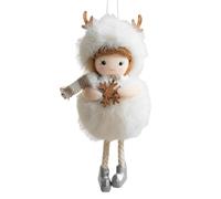 Angel Ornament - Antler Soft Plush Decoration, Built-In Light for Festive Glow, Christmas Decor Item, Keychain Accessory with Convenient Loop, Holiday Component for Visual Charm and Personal Gifting