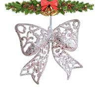Angel Ornaments - Glitter Christmas Ornaments, Snowflake Bow Pendant Holiday Tree Decor for Garden Nursery Fence Wall Front Door Backyard Patio