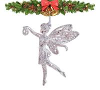 Angel Ornaments - Glitter Christmas Ornaments, Snowflake Bow Pendant Holiday Tree Decor for Garden Nursery Fence Wall Front Door Backyard Patio