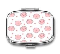Angel Pilulier portable à 2 compartiments avec miroir pour sac à main, voyage, mini organiseur de médicaments en métal pour vitamines, huile de poisson
