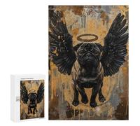 Angel Pug with Black Wings Puzzle 1000 Pièces Educa Jouet en Bois Cadeau Unique Décoration Intérieure Jeu Éducatif Challenge Toy Adultes Et Enfants À Partir De 14 Ans 300 PCS