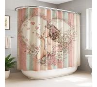 Angel Rideau de douche extra large en tissu imperméable pour salle de bain, baignoire, appartement 274 x 183 cm