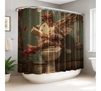 Angel Rideau de douche extra large en tissu imperméable pour salle de bain, décoration de chambre d'amis, 274 x 183 cm