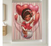 Angel Rideau de douche extra long en tissu imperméable imprimé pour salle de bain, décoration de chambre d'amis, 183 x 243 cm