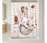 Angel Rideau de douche extra long en toile polyester imperméable pour salle de bain, baignoire, appartement 183 x 243 cm