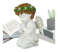 Angel Statues, Praying Kneeling Figurine, Resin Spiritual Decor, Serene Outdoor Accent Piece, Elegant Symbolic Sculpture, Ideal for Kitchen, Bedroom, Work Desk, Living Room, 7.48x4.21 inches