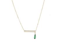 Angel Tears Geometric Green Spar S925 Silver Lady Clavicule Chain Collier