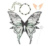 Angel Wing Costume - Butterfly Set, Floral, Wall Accessory, Light & Comfortable Design Feature, Fairy Princess Role Play Outfit Creative Dress Up Ensemble | Cosplay Birthday Party Stage Event