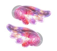 Angel Wing Emblem - 14.5x9.5cm Wind Powered 3D Motorcycle Helmet Ornament, Cute Waterproof Decorative Angel Wings for Rearview Mirror Bicycle Car Truck Trailer Tractor