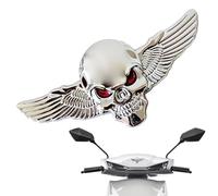 Angel Wings Car Decal - Chrome, 2 Fallen Guardians for Vehicle Personalization, Silver Wings with 3D Skeleton Detail, Auto Accessories, Ornaments for, and Lorry