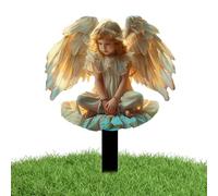 Angel Wings Garden Stake, Acrylic Waterproof Lawn Ornament, Decorative Outdoor Yard Sculpture, Sturdy Weatherproof Memorial Art Display, for Lawn, Walkway, Flower Bed, Outdoors