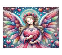 Angel Wings Girl Kit de perçage rond 5D pour fille