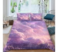 Angel Wings Housse de Couette Microfibre Hypoallergique 3 Pièces 3D Imprimée Léger Fantaisie Ciel Art Parure de Lit avec 2 x Taies d'oreiller Super Douce for Garçons Filles King（220x240cm）