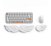 Angel Wings Keyboard Wrist Rest & Mouse Wrist Rest Set, Memory Foam Cushion, Ergonomic Keyboard Wrist Rest and Mouse Pad with Wrist Support for Computer, Soft Support for Comfortable Typing (White)
