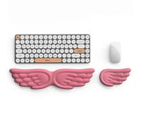 Angel Wings Keyboard Wrist Rest & Mouse Wrist Rest Set, Memory Foam Cushion, Ergonomic Keyboard Wrist Rest and Mouse Pad with Wrist Support for Computer, for Comfortable Typing (Rose Red)
