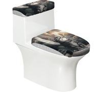 Angel Wings Lot de 2 housses de siège de toilette avec couvercle de réservoir, ajustement élastique pour toilettes en forme de U et allongées, décoration de salle de bain, cadeau de pendaison de
