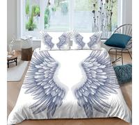 Angel_Wings_Style Linge de Lit résistante 3 Pièces 3D Effet Léger Digital_Art_Design Ensemble De Literie avec Taie d'oreiller Facile d'entretien for Chambre à Coucher Super King（260x220cm）