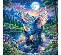 Angel with Arc-en-Ciel Wings at Waterfall 100 Pièces Puzzle Amateur d'art en Carton Anti-Déchirure Haute Qualité Difficile Niveau Expert Décoration Murale Idée Cadeau Anniversaire 28x28cm