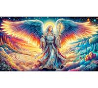 Angel-with-Wings-Over-Earth 1000 pièces Puzzle pour Adultes Cadeau Amusant & Activité Maison Défi de Jeu éducatif Jeu Stimulant pour Femmes et Hommes 38x26/1000 pièces
