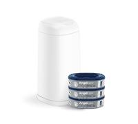 Angelcare Poubelle à Couches + 3 Recharges Anti Odeurs/Grande Capacité Antibactérien Usage Simple Dress Up, Blanc