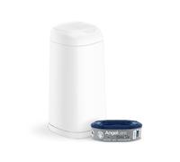 Angelcare Poubelle à Couches + Recharge Anti Odeurs/Grande Capacité Antibactérien Usage Simple Dress up Blanc