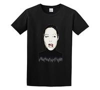 Angelina Jolie Blood Dripping Photo Men's T-Shirt Unisex Black Cotton Hip Hop Print Tee Shirts XL