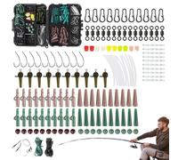 Angelköder-Set, Barsch-Angelset - 254 Stück Für Männer | Angel-Starter-Set Mit Angelhaken, Pillenförmigen Blockierstangen Für Süßwasser-, Salzwasser- Und Küstenangeln