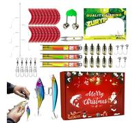 Angelköder-Set - Set de Bijoux pour | Kunstköder mit Haken, Spinner, Crankbait et Würmern | Komplette Angel-Geschenkbox für den Urlaub, Familienurlaub, Camping, Fluss, See, Teich, Outdoor-AB