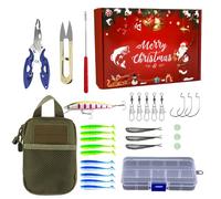 Angelköder-Set - Verschiedene Kunstköder-Kombination | Weihnachts-Angelzubehör-Box with Spinner, Minnow, Jig, Crankbait | Perfektes Gift For Männer, Kinder, Familienurlaub, Outdoor, Fluss, See, Tei