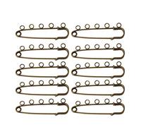angelliu Broches Femmes Fantaisie 10 épingles à Nourrice Bricolage 5 Trous en Bronze Argenté Broche Femme pour Tout Jacket Jeans Pin Corsage Bag