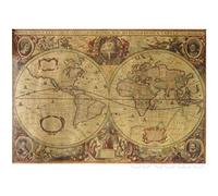 Angelliu Vintage Kraft 71x50cm Vintage Vieux Monde Globe Carte Papier Mat Marron Affiche Film pour Bar, Café, Famille, Restaurant
