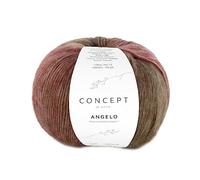Angelo de Katia - Pelotes de 100 g, 450 mètres (Marron-Rouge-Beige) - Laine - Yarn
