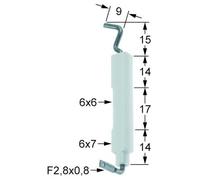 Angelo po électrode d'allumage Connexion Cosses 2,8/0,8 mm pour Cuisinière à gaz Corps länge1 14 mm corps länge2 16 mm D2 6 x 7 mm